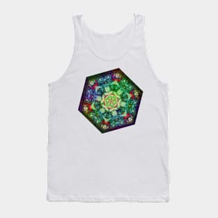 Stained glass fractal kaleidoscope Tank Top